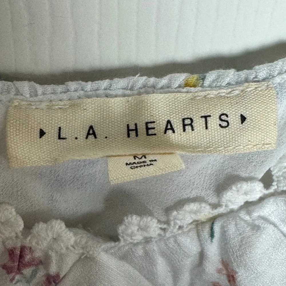 LA Hearts Floral Print Puff Sleeve Square Neck‎ Mini Dress Women's Size M Lined